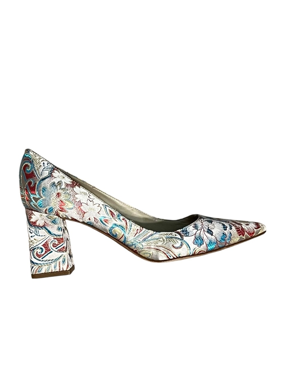 Marc Fisher Zala Floral Brocade Block Heel Pumps 7.5M